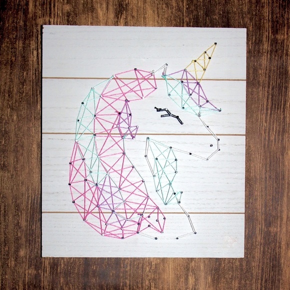 Unicorn string art wooden wall plaque NWT - Picture 9 of 16